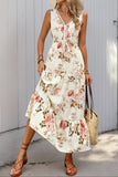 Printed Ruffled Hem Sleeveless Dress