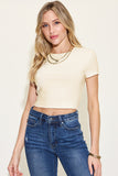 Ribbed Round Cropped Tee *Multiple Color Options*