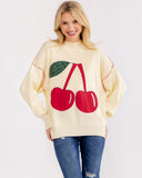 Cherried Away Contrast Stitch Sweater