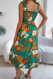 Smocked Floral Tie Shoulder Cami Dress