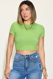 Ribbed Round Cropped Tee *Multiple Color Options*