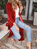 Always Perfect Long Sleeve Velvet Duster