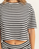 The Everyday Striped Crew Neck And Short Set