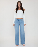 Bella Asymmetrical Relaxed Rise Wide Leg Jeans