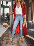 Always Perfect Long Sleeve Velvet Duster
