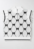 Bow Half Zip Sweater Vest *Multiple Color Options*