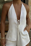 Chic Tied Halter Top and Shorts Set