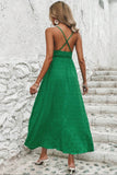 Crisscross Back Smocked Maxi Cami Dress