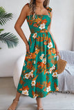 Smocked Floral Tie Shoulder Cami Dress