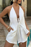 Chic Tied Halter Top and Shorts Set