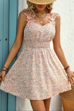 Lace Detail Wide Strap Mini Dress