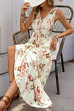 Printed Ruffled Hem Sleeveless Dress