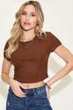 Ribbed Round Cropped Tee *Multiple Color Options*