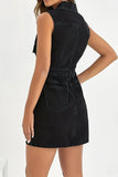 Fringe Detail Button-Front Mini Dress