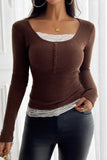 Lace Detail Ribbed Top *Multiple Color Options*