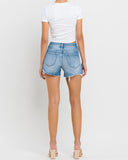 Vervet High Rise Distressed Criss Cross Shorts