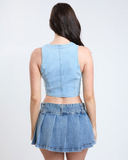 Cropped Button Front Vest