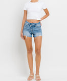 Vervet High Rise Distressed Criss Cross Shorts