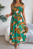 Smocked Floral Tie Shoulder Cami Dress