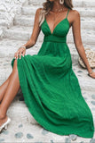 Crisscross Back Smocked Maxi Cami Dress