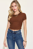 Ribbed Round Cropped Tee *Multiple Color Options*