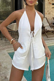 Chic Tied Halter Top and Shorts Set
