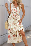 Printed Ruffled Hem Sleeveless Dress
