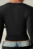 V-Neck Long Sleeve Fitted Shirt *Multiple Color Options*