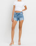 Vervet High Rise Distressed Criss Cross Shorts