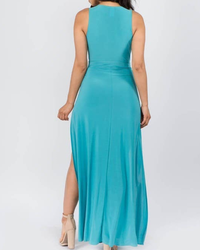Malibu Blondie Double Slit Maxi Dress (Pink ONLY) S Malibu Blondie Double Slit Maxi Dress (Pink ONLY) S