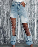 Celeste Rhinestone Chain Jeans