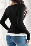 Lace Detail Ribbed Top *Multiple Color Options*