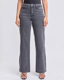 Dream High-Rise 90s Straight Side-Slit Jean