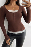 Lace Detail Ribbed Top *Multiple Color Options*