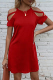 Cold Shoulder Mini Dress With Cut Outs
