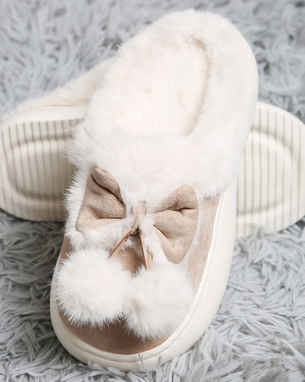 Bow Babe Faux Suede Slippers