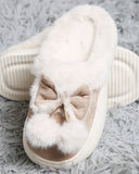 Bow Babe Faux Suede Slippers