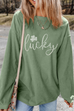 LUCKY Rhinestone Long Sleeve Sweatshirt