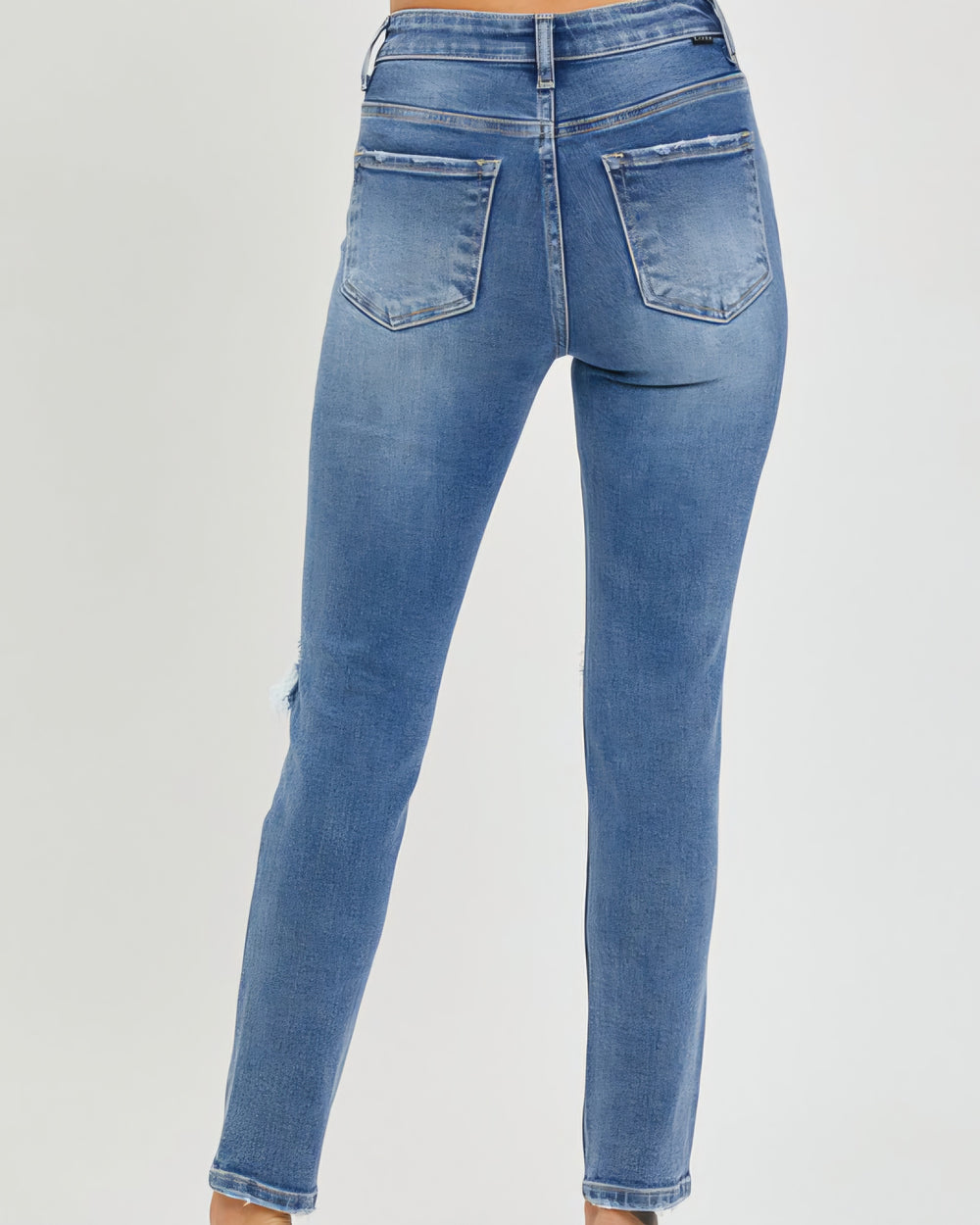 Risen High Rise Distressed Skinny Jeans