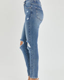 Risen High Rise Distressed Skinny Jeans