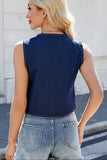 Tied Round Neck Denim Vest