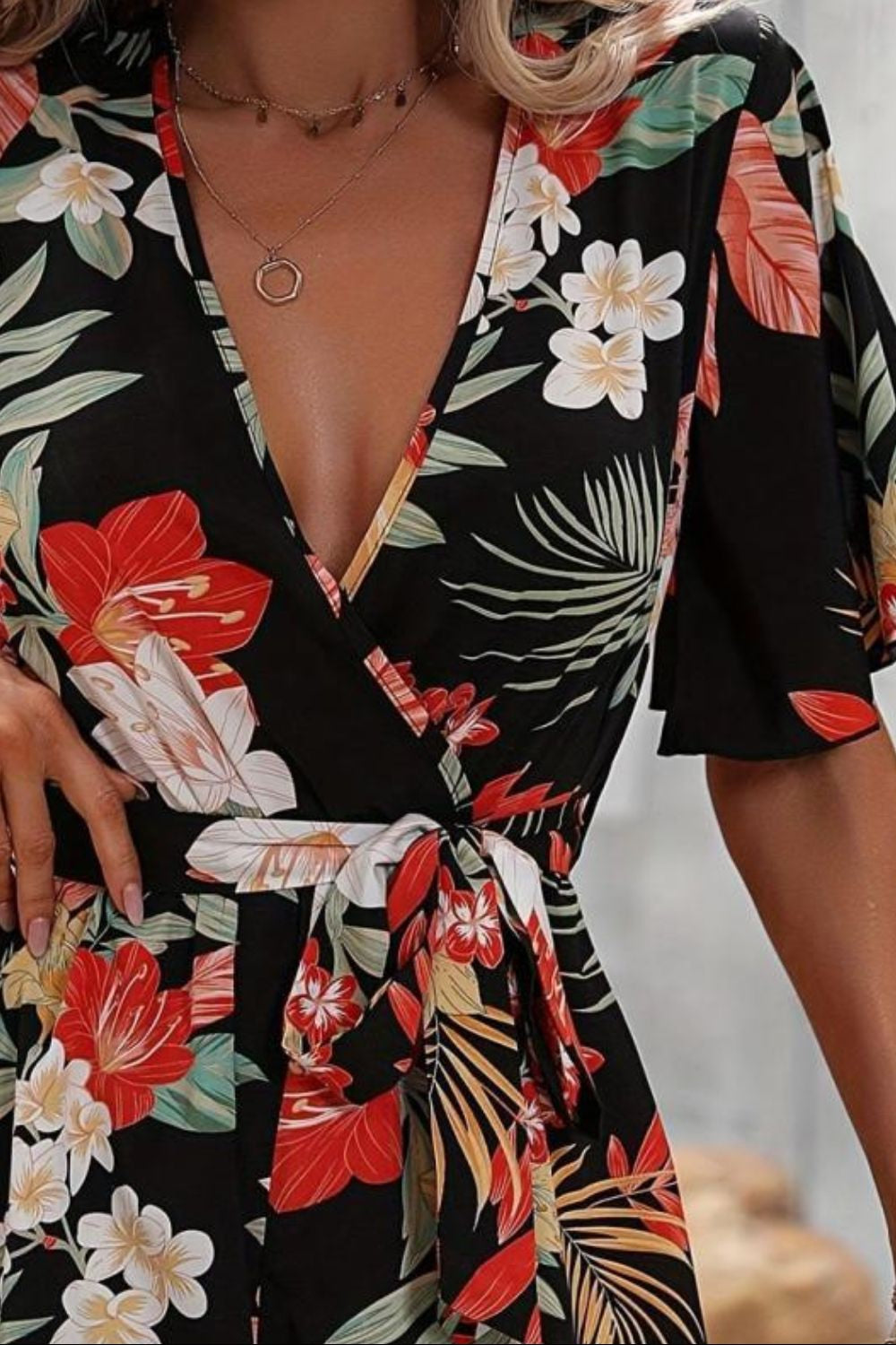 Printed Tie Waist Romper *Multiple Color Options*
