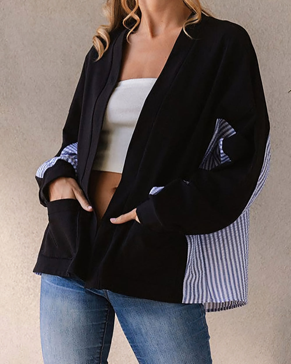 Newport Striped Contrast Cardigan