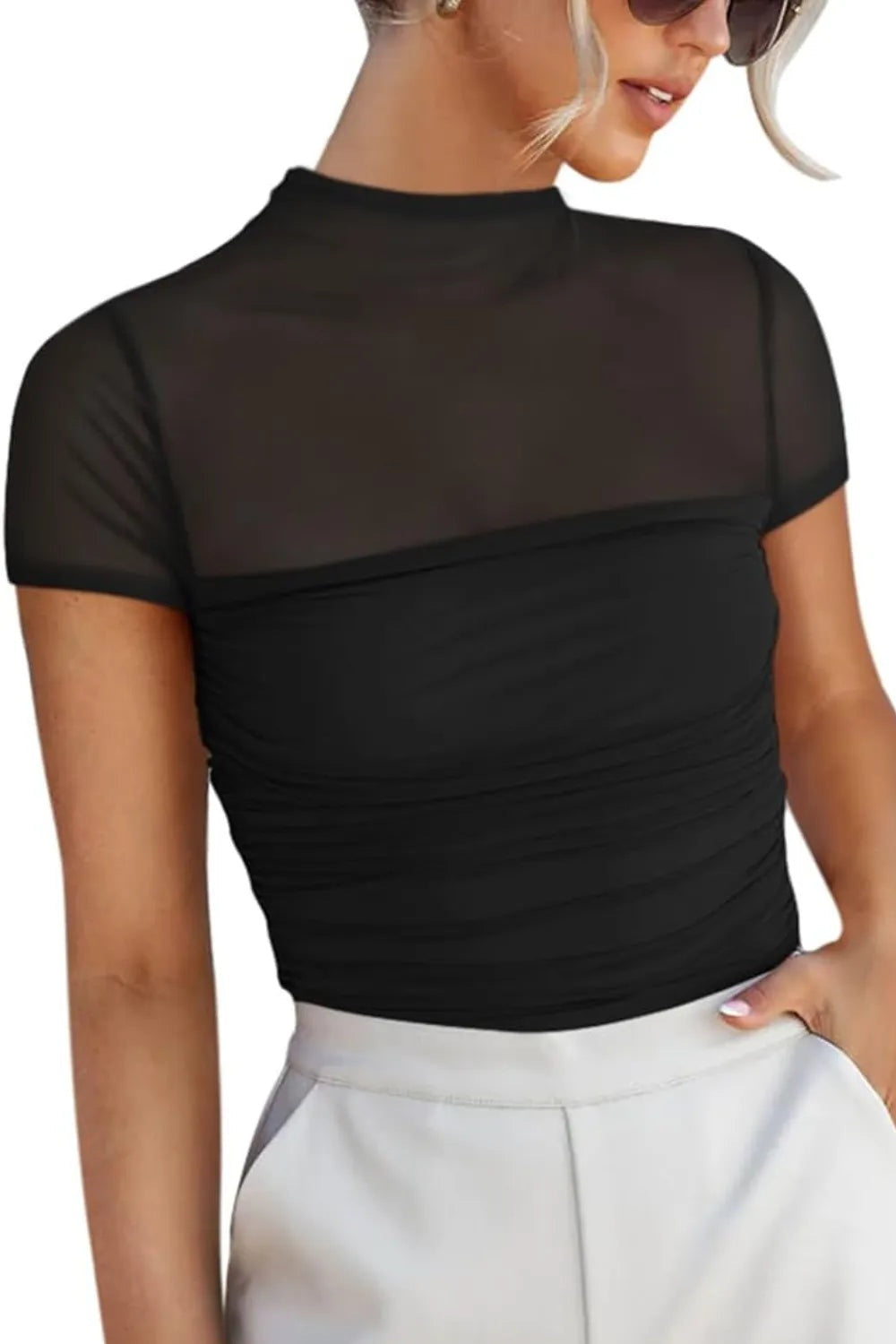 Mesh Short Sleeve Top *Multiple Color Options*