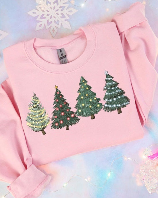 Chic Christmas Tree Graphic Sweatshirt