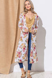 Floral Open Front Longline Cardigan