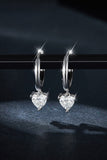 1 Carat Moissanite Sterling Silver Heart Earrings