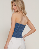 Blue Jean Babe Tube Top