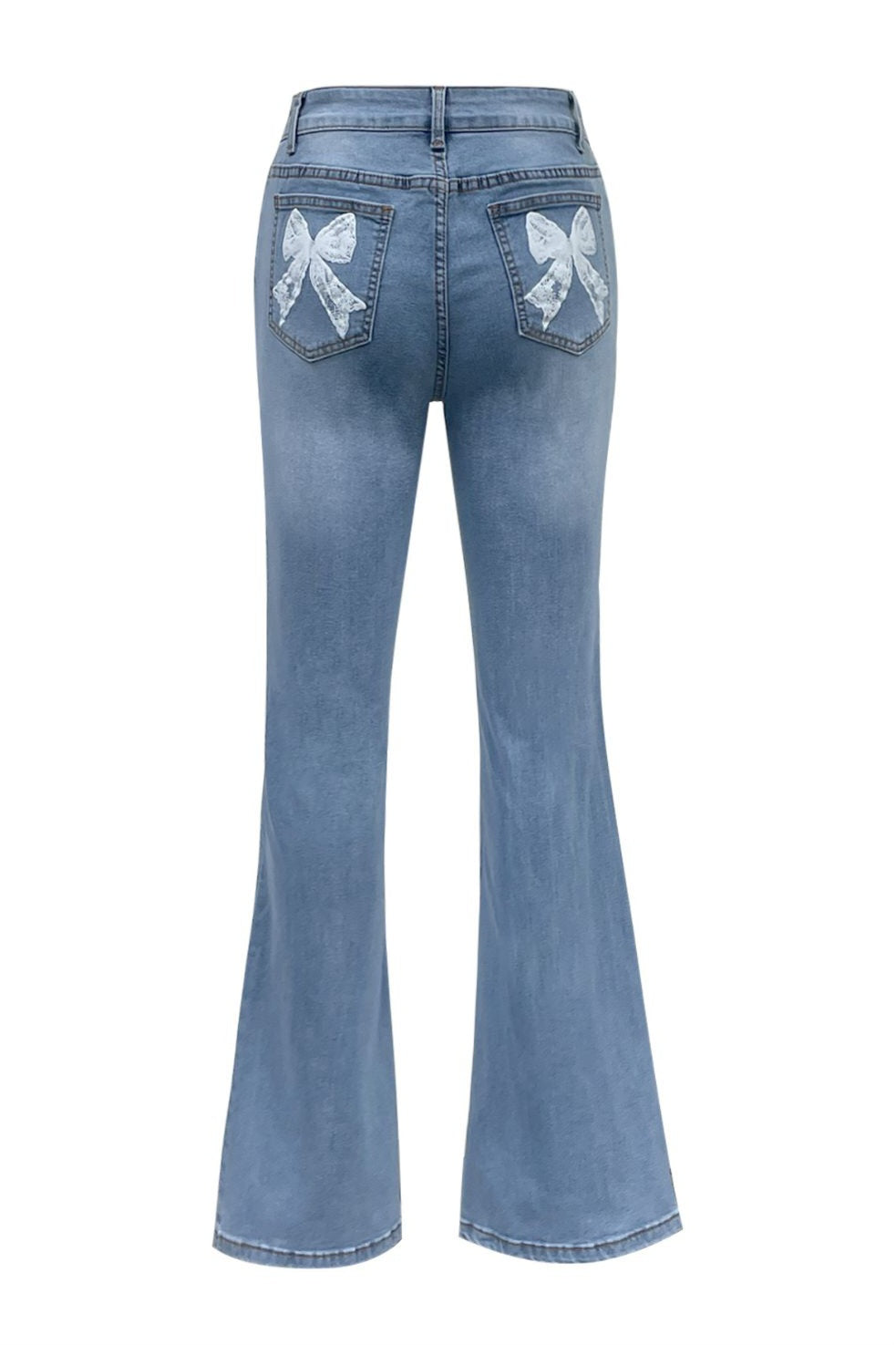 Bow Back Detail Flare Jeans