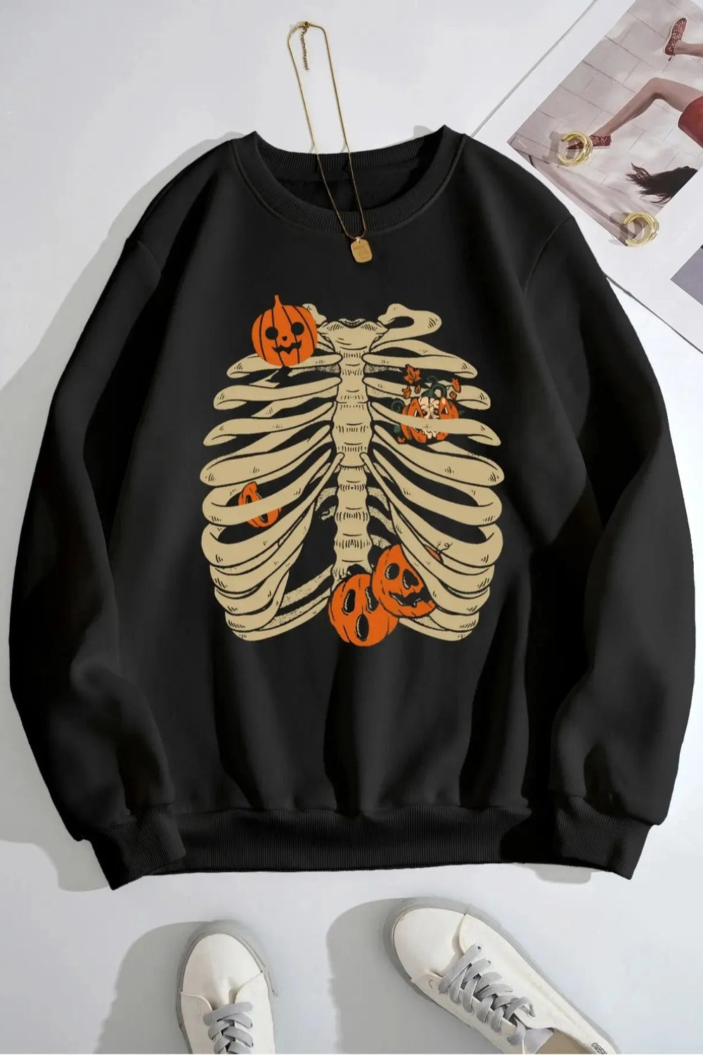Halloween Skeleton Long Sleeve Sweatshirt